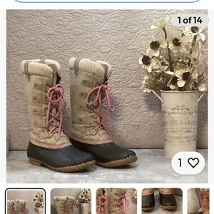 Espirit Belinda-E  Tall Duck Boots w/ Knit Caps & Faux Fur Lining Women Size 7.5